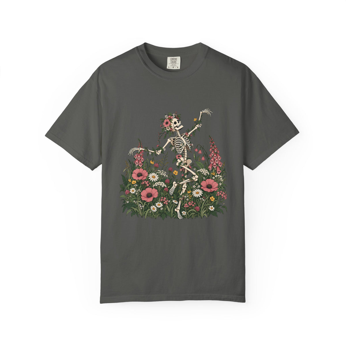 Skeleton in Wildflower Garden T-Shirt