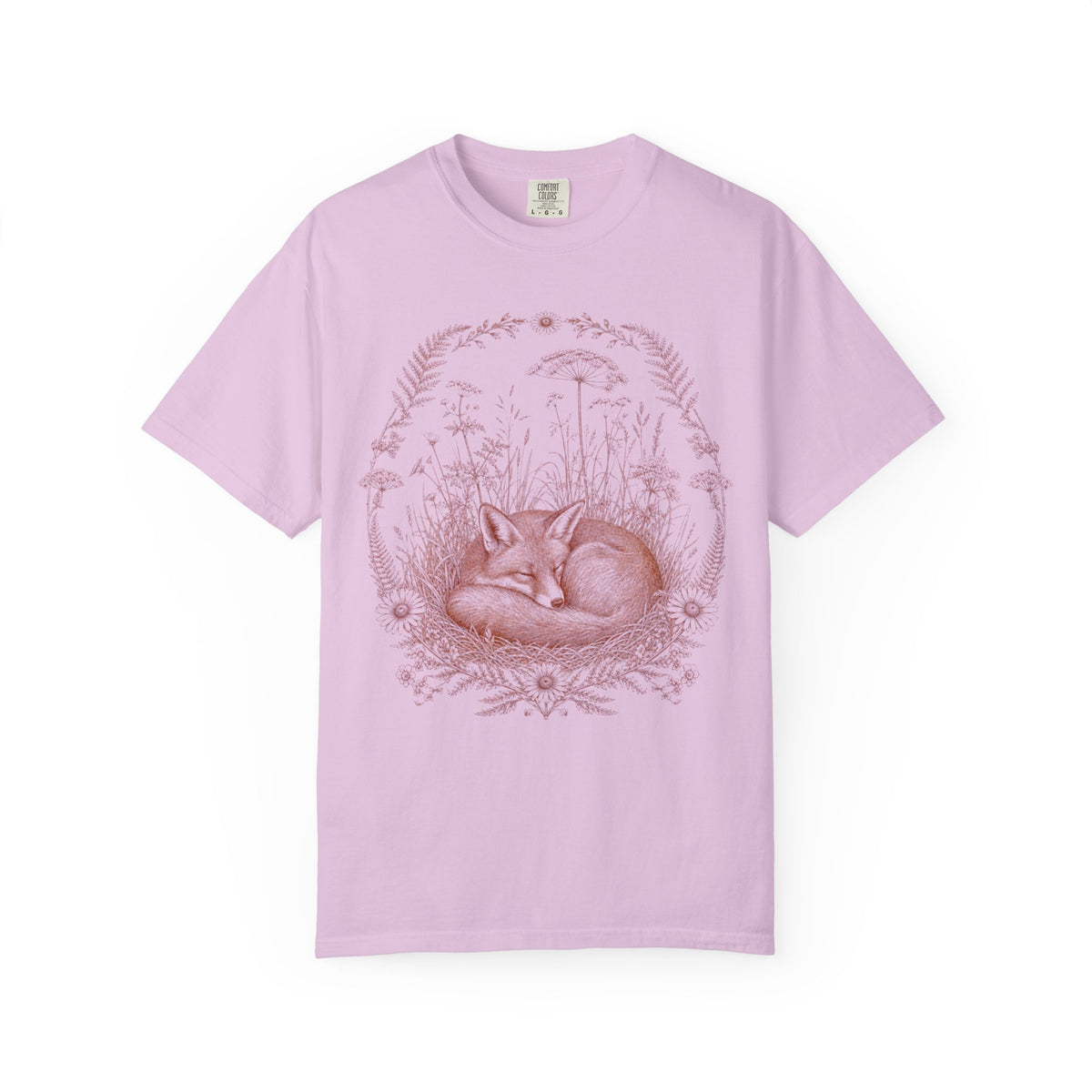 Fox Sleeping Floral T-Shirt
