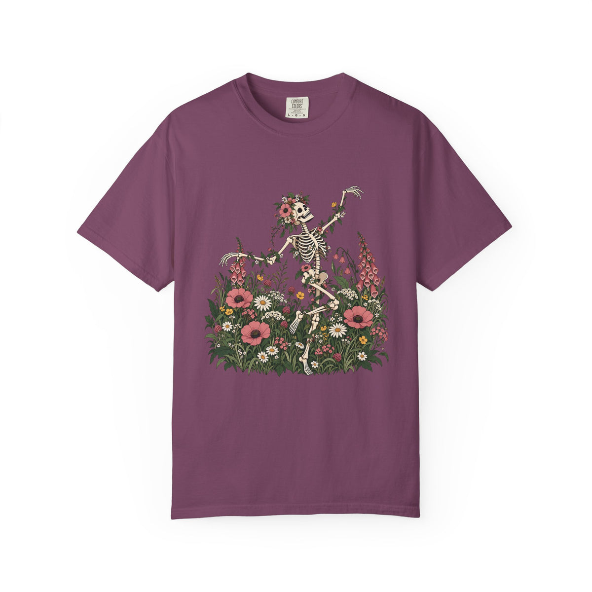 Skeleton in Wildflower Garden T-Shirt