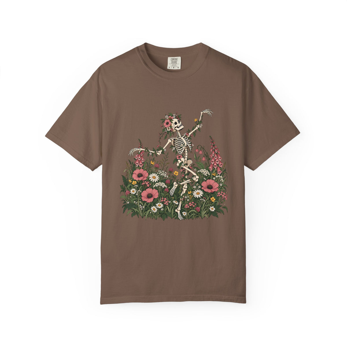 Skeleton in Wildflower Garden T-Shirt