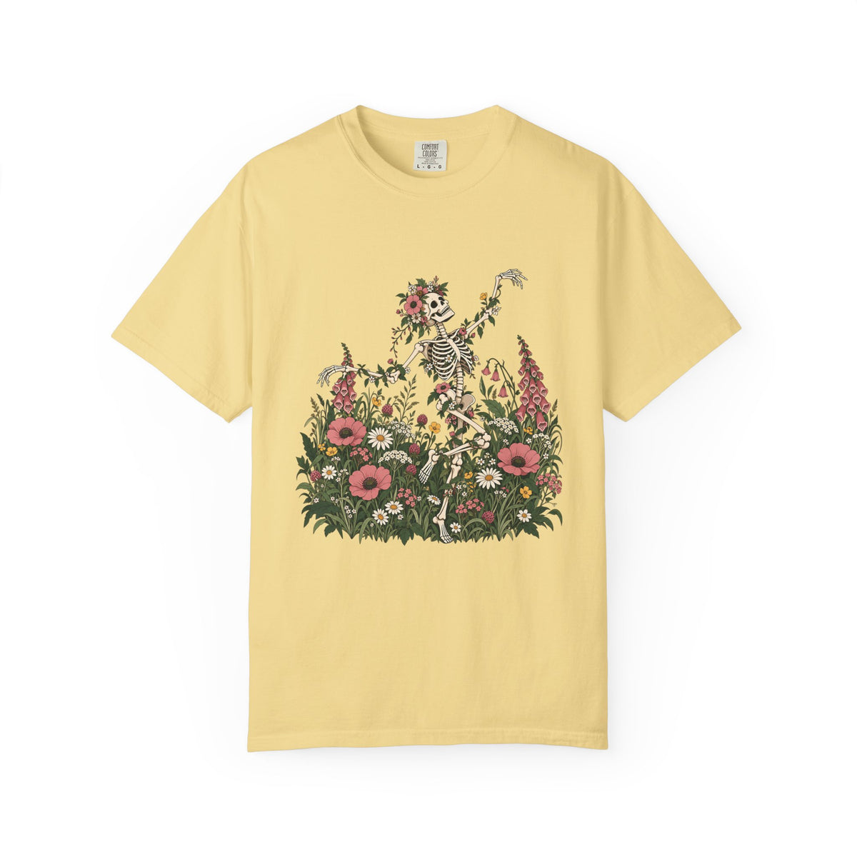 Skeleton in Wildflower Garden T-Shirt