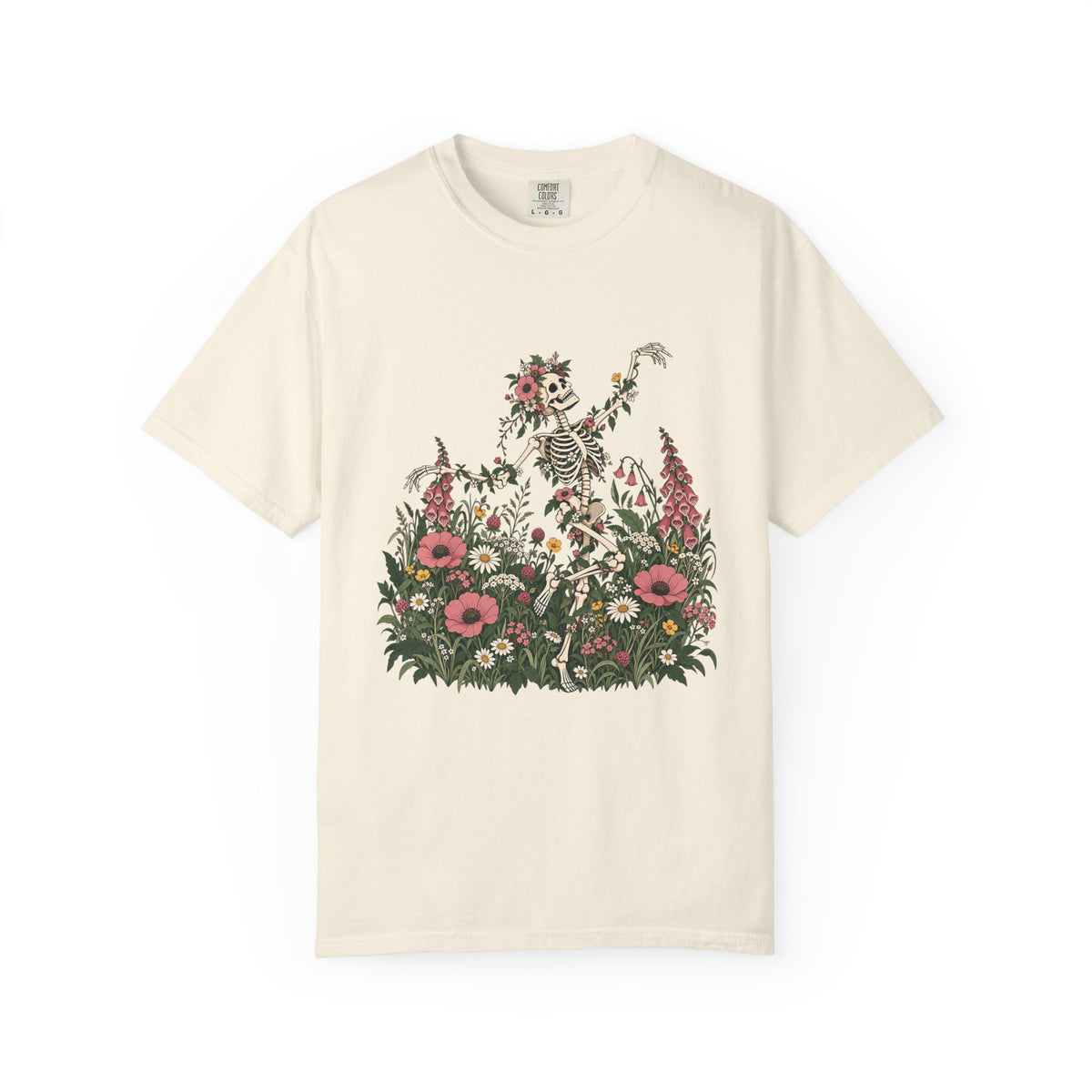 Skeleton in Wildflower Garden T-Shirt
