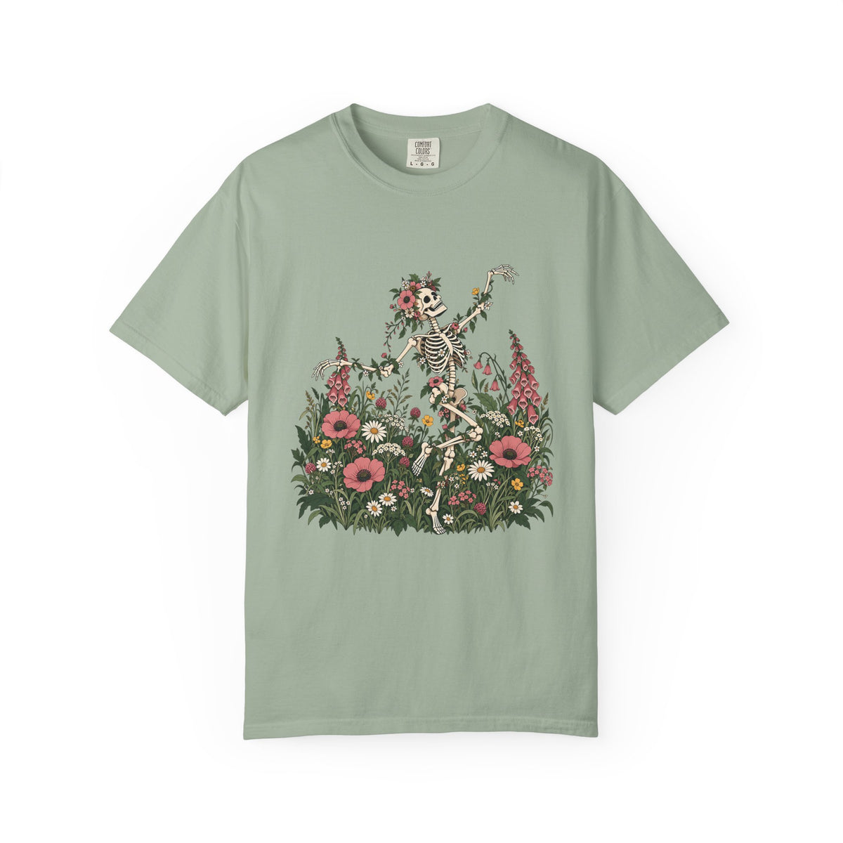 Skeleton in Wildflower Garden T-Shirt